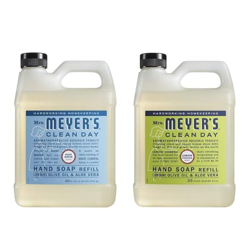 Mrs. Meyer's Mrs MEYERS CLEAN DAY Hand Soap Refill Scent Variety Pack 2 CT Lemon Verbena Rain Water - Image 2
