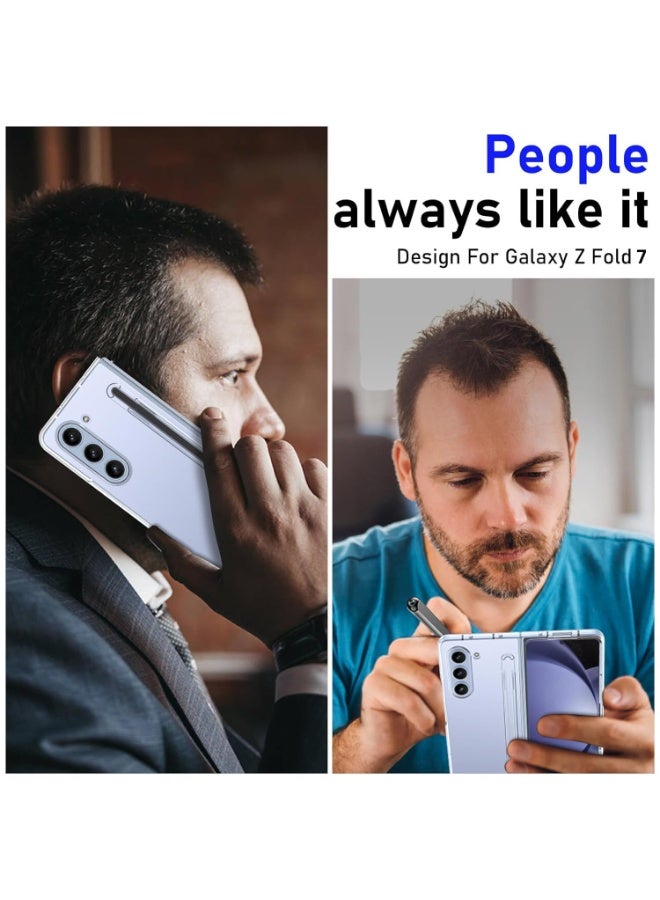 Crystal Clear Case for Samsung Galaxy Z Fold 7 Case, Slim Fit Transparent Hard PC Back Bumper Protective Shockproof Scratch Resistant Case with Pen for Samsung Galaxy Z Fold7 5G 2025 - Image 4