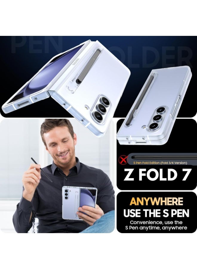 Crystal Clear Case for Samsung Galaxy Z Fold 7 Case, Slim Fit Transparent Hard PC Back Bumper Protective Shockproof Scratch Resistant Case with Pen for Samsung Galaxy Z Fold7 5G 2025 - Image 2
