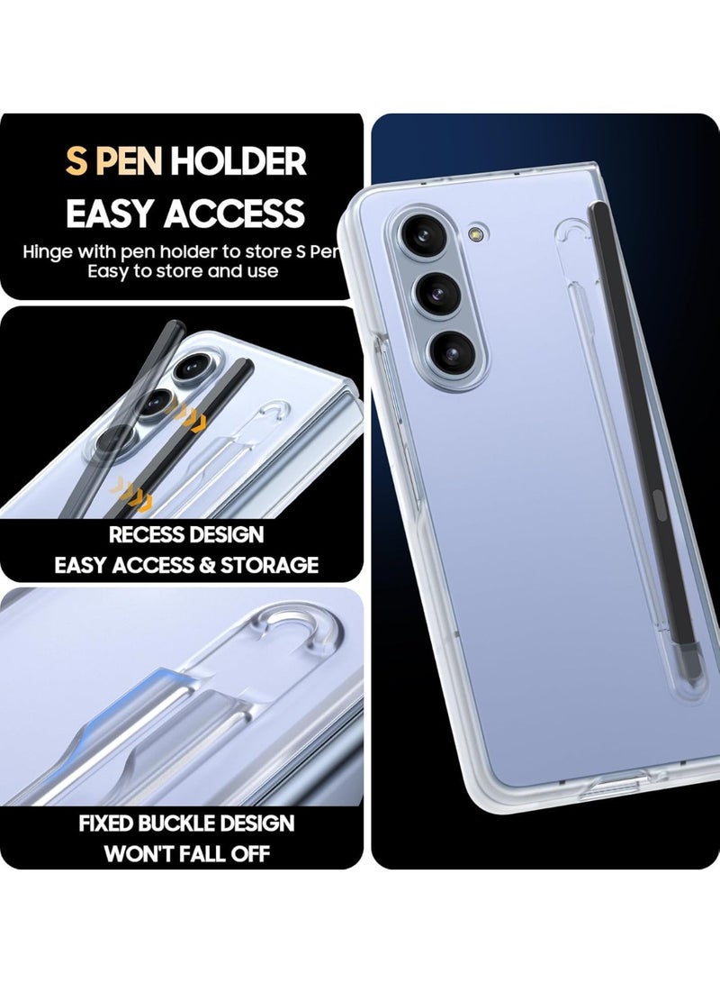 Crystal Clear Case for Samsung Galaxy Z Fold 7 Case, Slim Fit Transparent Hard PC Back Bumper Protective Shockproof Scratch Resistant Case with Pen for Samsung Galaxy Z Fold7 5G 2025 - Image 5