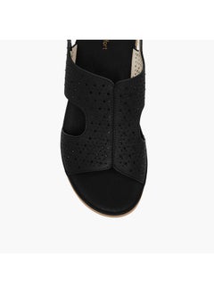 Le Confort Women's Laser Cut Detail Strap Sandals with Hook and Loop Closure  - Image 4