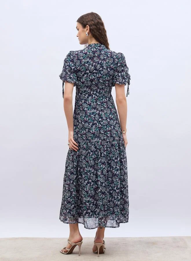 Styli Floral Print Midi Dress
