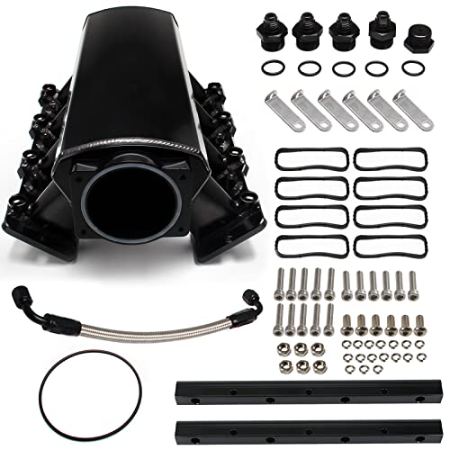 YESHMA For LS LS1 LS2 LS6 Intake Manifold Compatible with Chevy 4.8L 5.3L 5.7L 6.0L (92MM Black) - Image 1