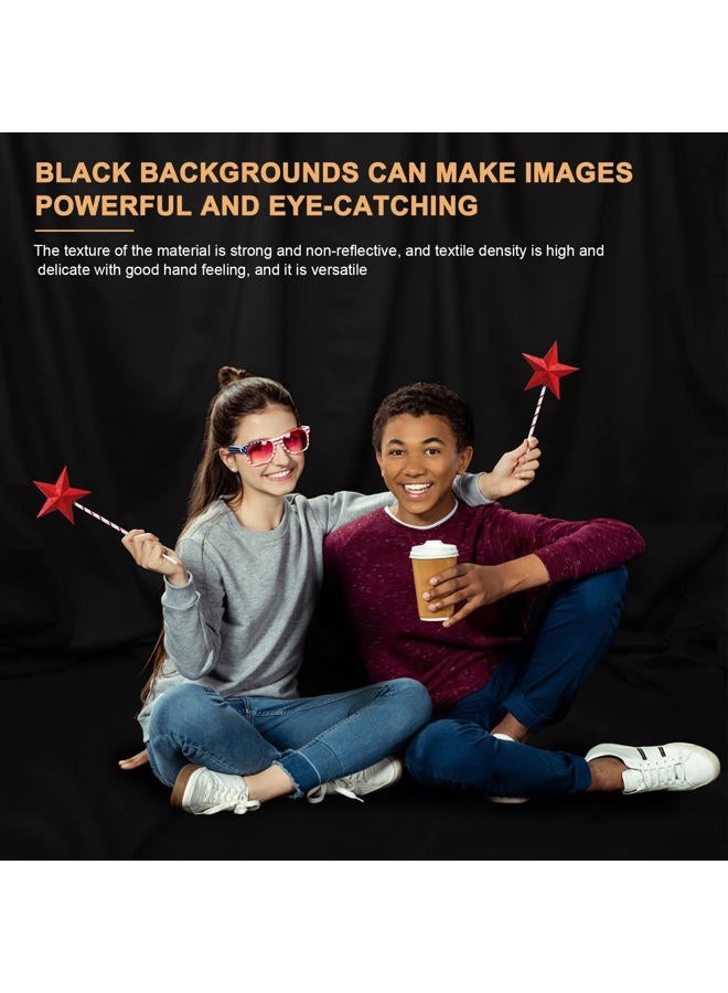 Aimosen 10 x 7 FT Black Backdrop Background for Photography, High Density Polyester Fabric Pure Black Photo Backdrop Curtain Screen Collapsible Seamless for Photoshoot Portraits Party Video Studio - Image 2