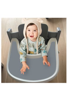 SYOSI (2-Pack) Food-Safe Silicone High Chair Tray Placemat (Blue and Pink) - Non-Slip Food Catching High Chair Silicone Place Mat - Works with Suction Plates - Dishwasher Safe  - Image 4