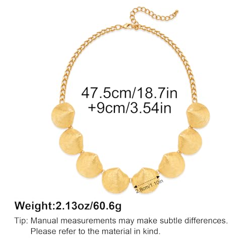 YUJIE Gold Plated Seashell Choker Necklace for Women Exaggerated Statement Chunky Ocean Shell Collar Bib Choker Necklace for Summer Beach Vacation - Image 5