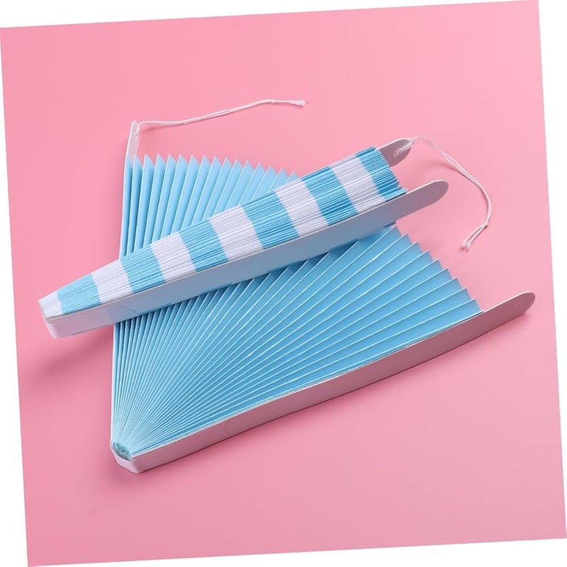 زهور مروحة مناديل ورقية زرقاء 6 قطع قابلة لإعادة الاستخدام لتزيين الحفلات والأعراس - Image 3