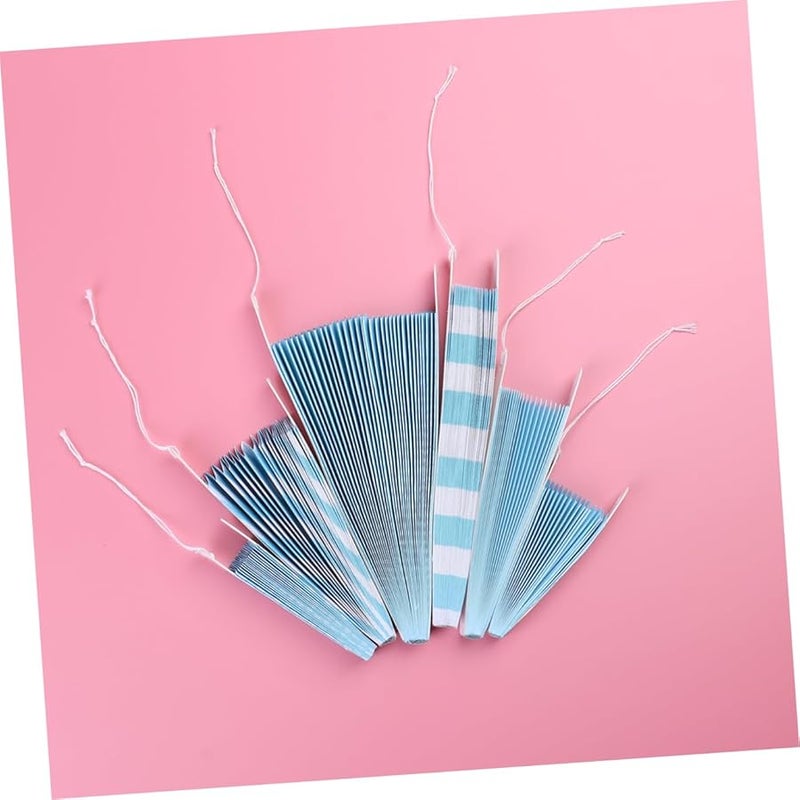 زهور مروحة مناديل ورقية زرقاء 6 قطع قابلة لإعادة الاستخدام لتزيين الحفلات والأعراس - Image 4