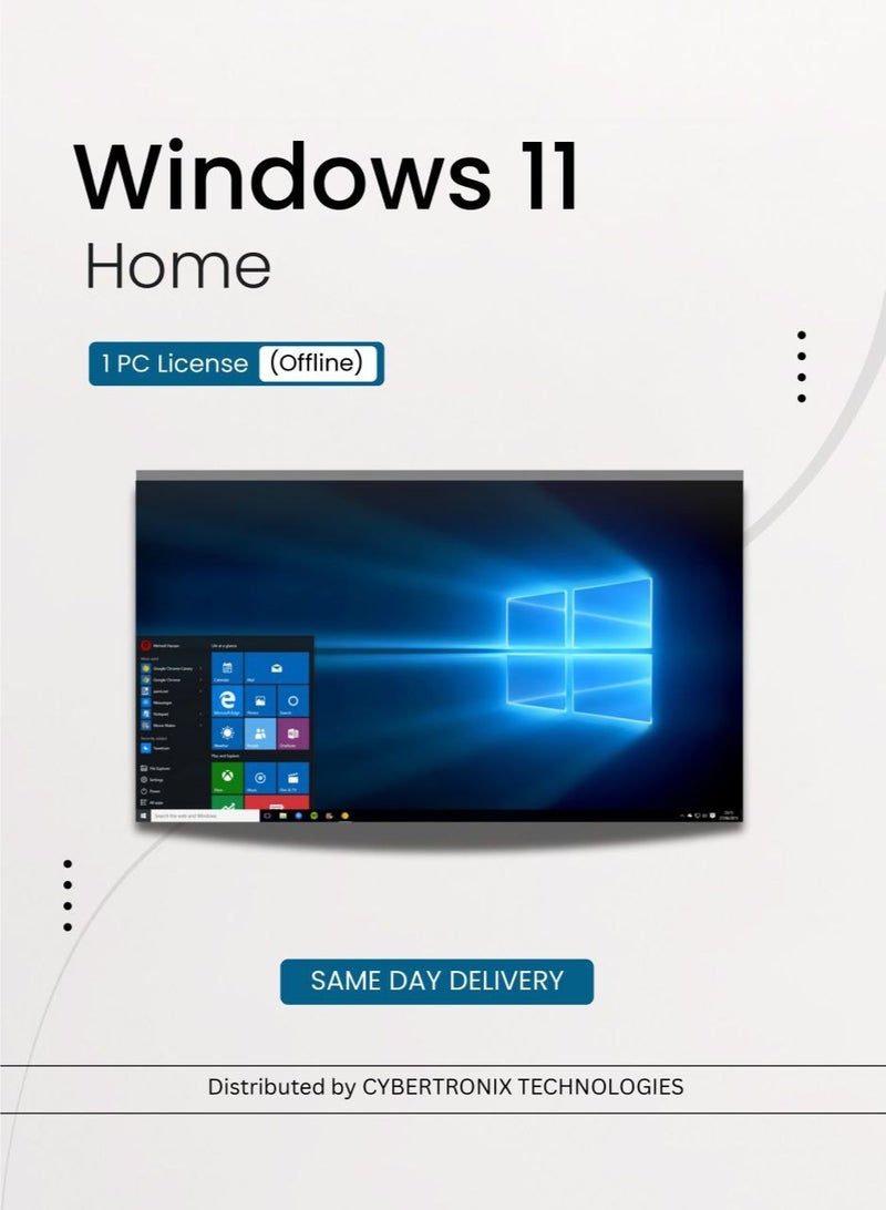 Windows Microsoft Windows 11 Home | 1 PC License (Offline) | Digital License | SAME DAY DELIVERY