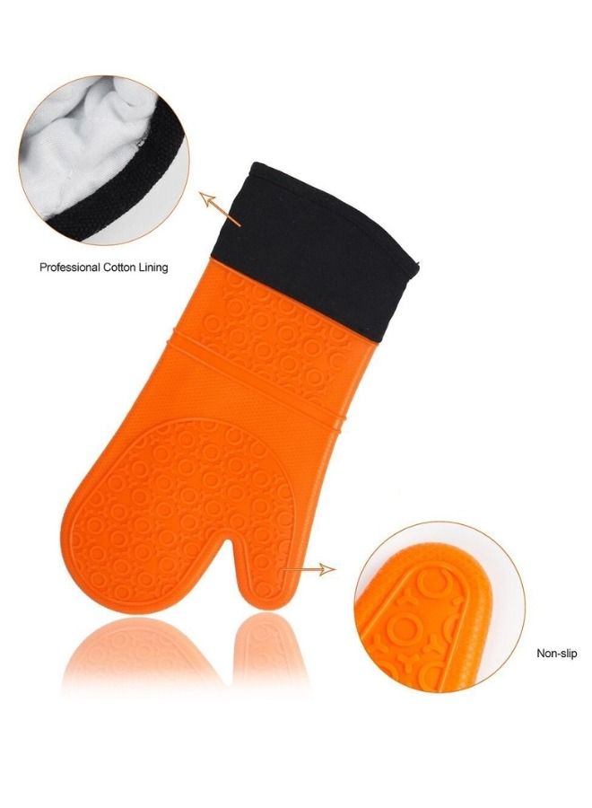 1pc Long Silicone Glove Heat Resistant Oven Glove Multicolor  - Image 4