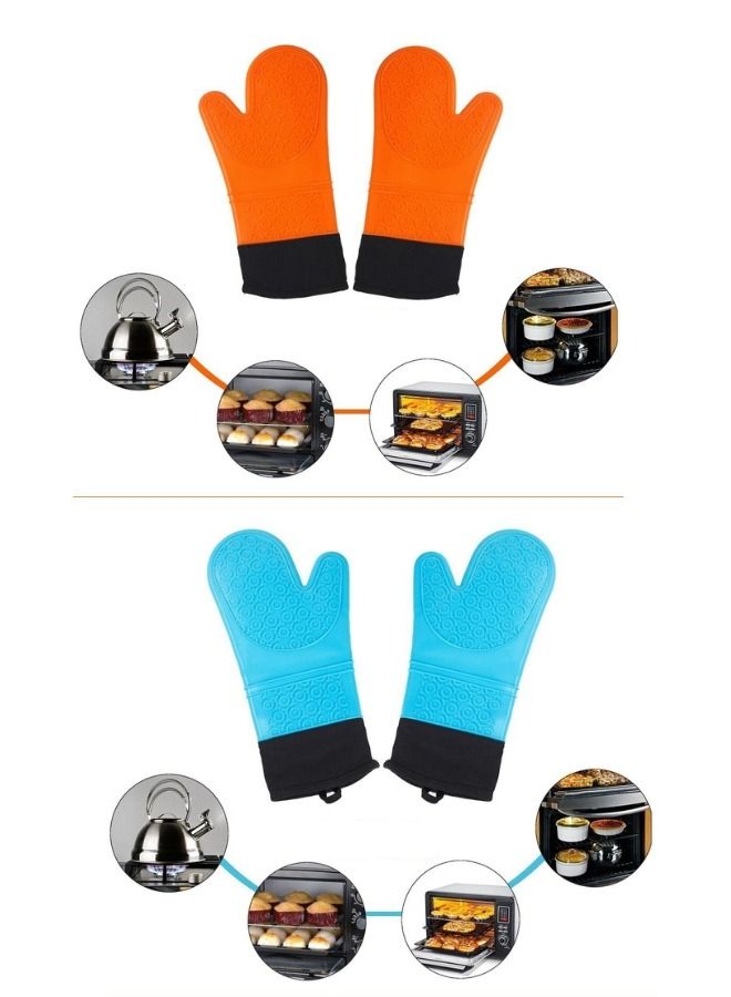 1pc Long Silicone Glove Heat Resistant Oven Glove Multicolor  - Image 2