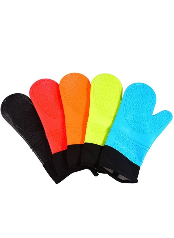 1pc Long Silicone Glove Heat Resistant Oven Glove Multicolor  - Image 3
