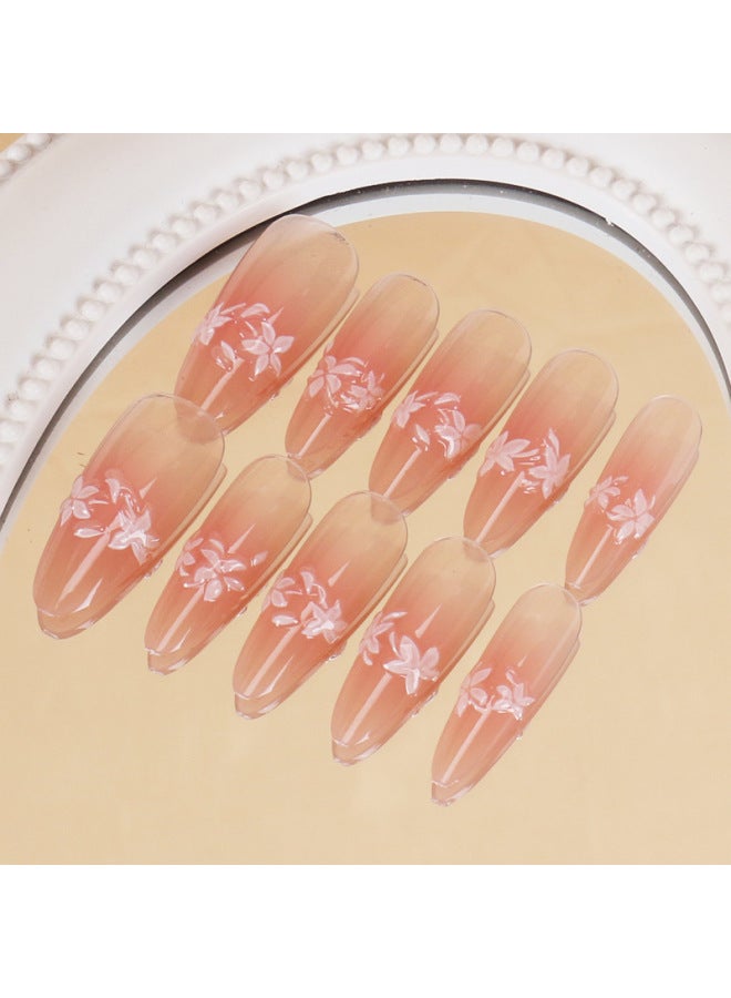 Wear Armour High-grade Fake Nails New 30 Pieces Sweet Flower Handmade Nail Patch Detachable Fingernail Piece
