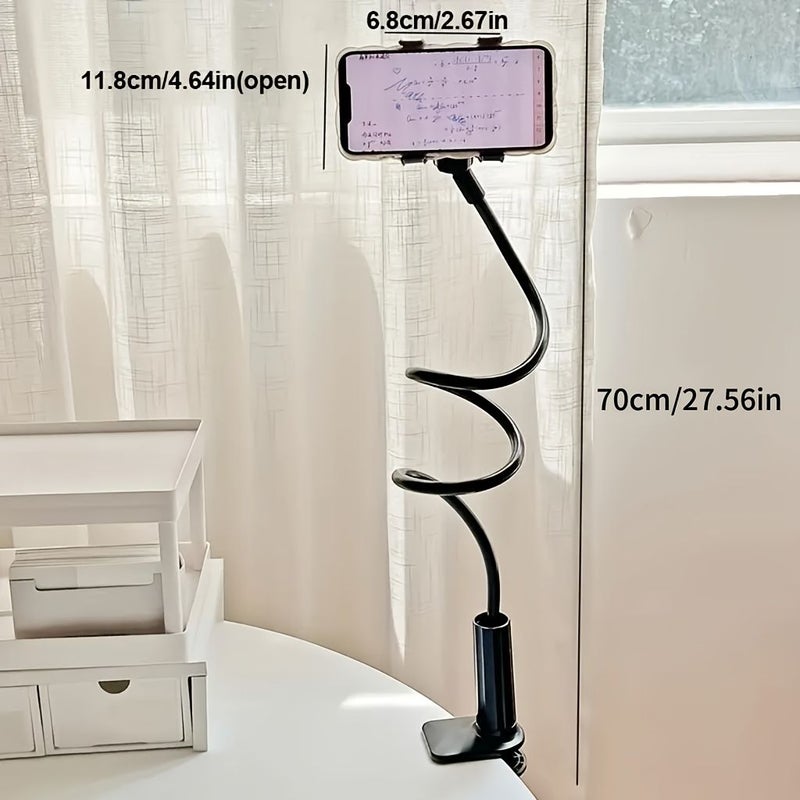 Portable Phone Holder Basic For Home Office School Student Bedrooms Bedside Table Desk Online Class Watching Videos Binge Watching TV Shows Black - Image 1