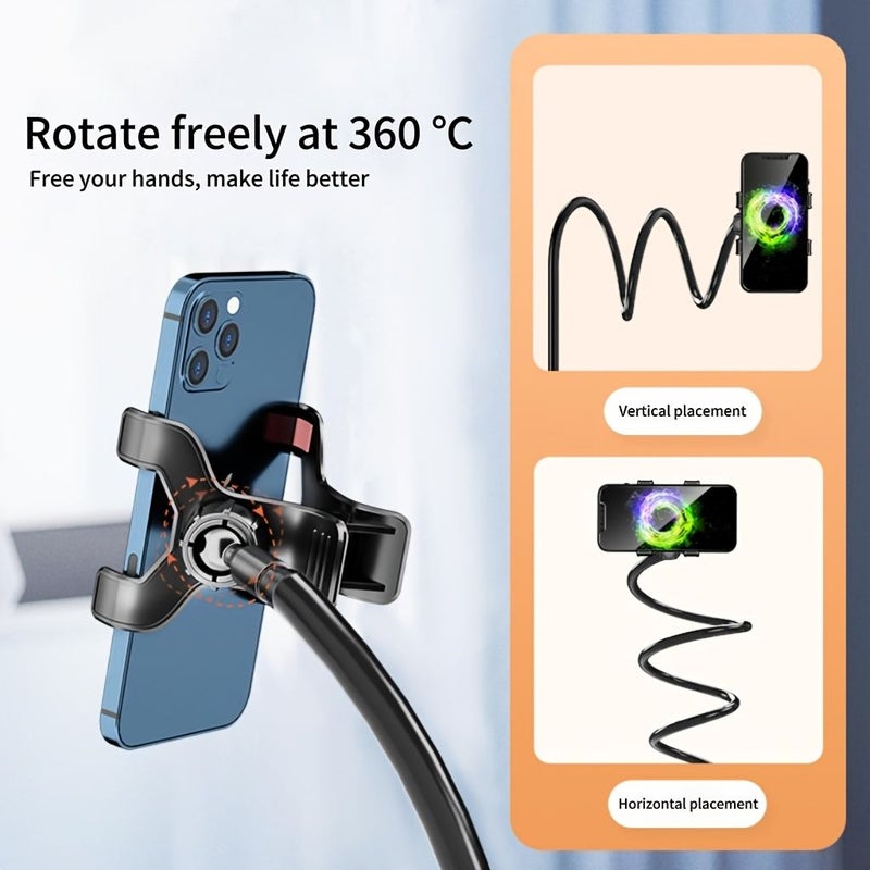 Portable Phone Holder Basic For Home Office School Student Bedrooms Bedside Table Desk Online Class Watching Videos Binge Watching TV Shows Black - Image 2