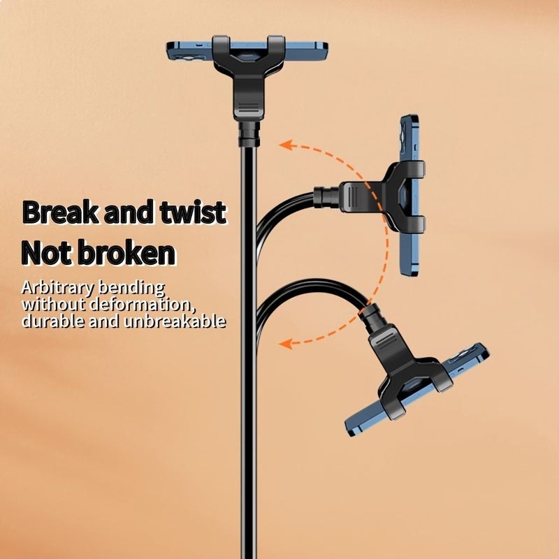 Portable Phone Holder Basic For Home Office School Student Bedrooms Bedside Table Desk Online Class Watching Videos Binge Watching TV Shows Black - Image 4