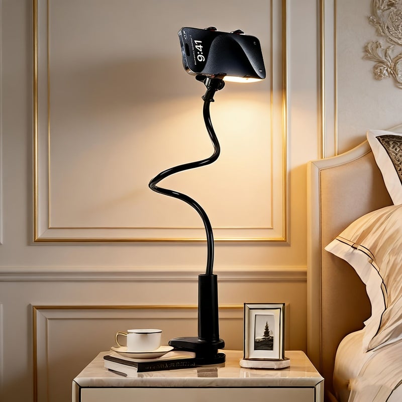 Portable Phone Holder Basic For Home Office School Student Bedrooms Bedside Table Desk Online Class Watching Videos Binge Watching TV Shows Black - Image 3