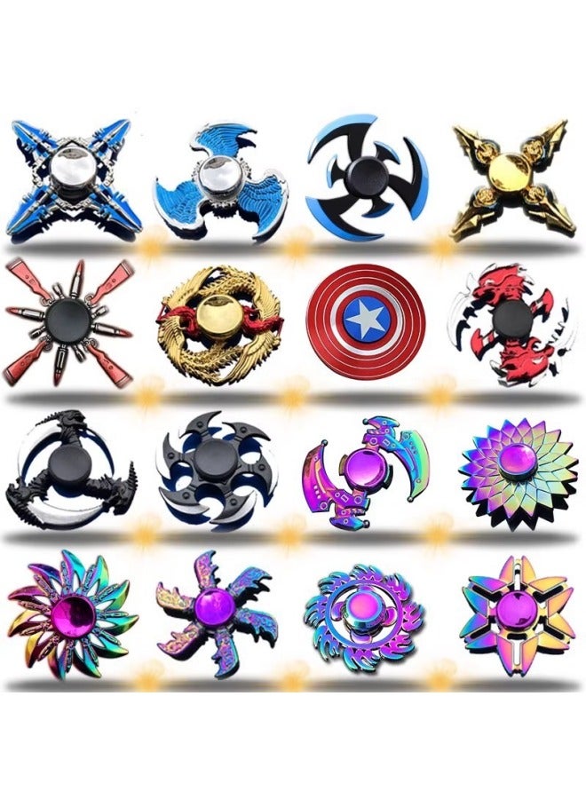 Finger Gyro Metal Fingertip Gyro Boy Student Alloy Cool Decompression Children's Toy Gift Luminous Colorful-Color:Colorful Series-Lotus 104  - Image 5