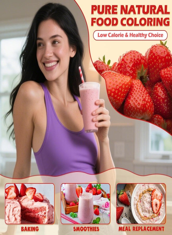 ERCorArt Strawberry Powder - 100% Pure Freeze Dried Strawberries Fruit Powder, Vegan & No Additive Strawberry Flavoring Natural Food Coloring for Baking, Drinks, Cakes, Icing and Smoothies - 3oz - Image 5