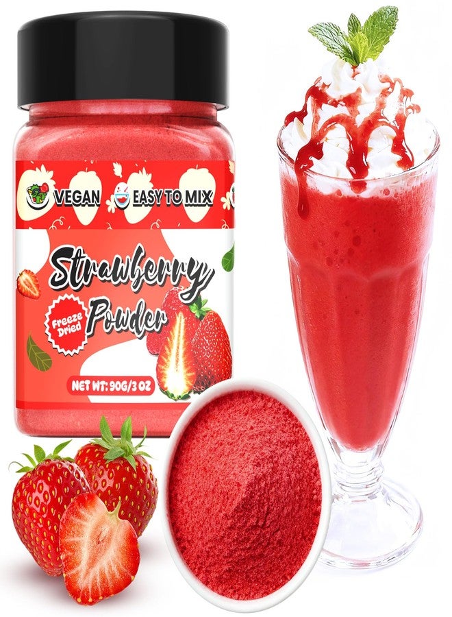 ERCorArt Strawberry Powder - 100% Pure Freeze Dried Strawberries Fruit Powder, Vegan & No Additive Strawberry Flavoring Natural Food Coloring for Baking, Drinks, Cakes, Icing and Smoothies - 3oz - Image 1