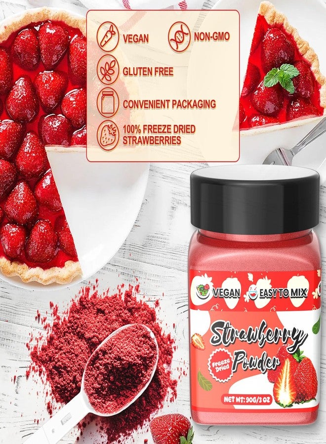 ERCorArt Strawberry Powder - 100% Pure Freeze Dried Strawberries Fruit Powder, Vegan & No Additive Strawberry Flavoring Natural Food Coloring for Baking, Drinks, Cakes, Icing and Smoothies - 3oz - Image 2