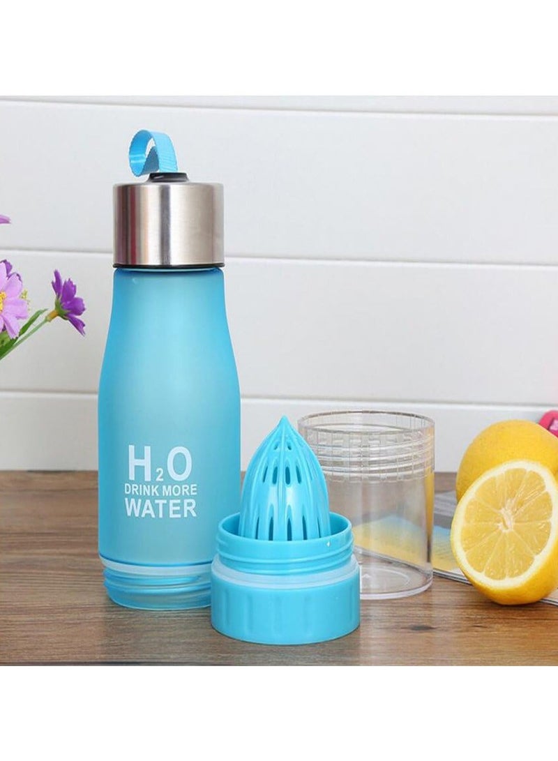 H2O زجاجة ماء رياضية عصرية، زجاجة ماء بلاستيكية بغطاء مانع للتسرب، تصميم فم للشرب مع غطاء - Image 1