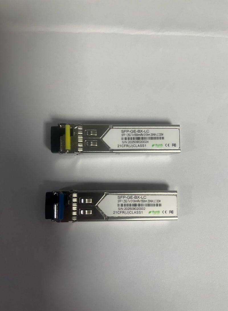 igeekwell 1 Pair 1.25G Single Mode SFP LC Module | 1000Base BiDi Fiber Transceiver | LC Simplex Connector | 20KM | SMF | 1310/1550nm | DDM for Cisco GLC-LH-SMD, Ubiquiti, Netgear, D-Link, Supermicro - Image 1