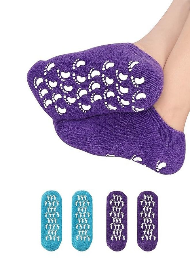 Zeki Gel Moisturizing Treatment Gel Spa Foot Socks for Cracked Hills Pack of 1 Purple - Image 1