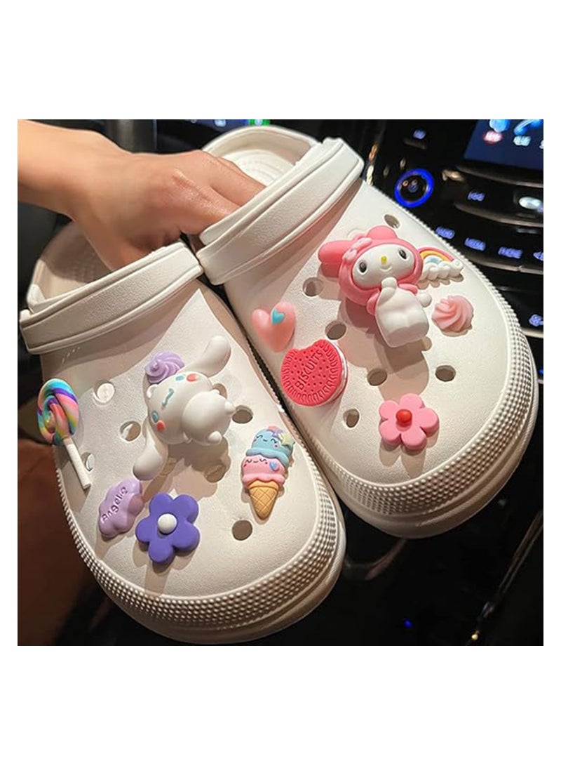 SYOSI 12 Pcs Cartoon Shoe Charms for Croc, Lovely Shoe Charms Packs Decorations, PVC Charms Decoration for Kids Teens Girls Party Favor Gifts, NOT Including Shoes (Cinnamoroll & Melody) - Image 2