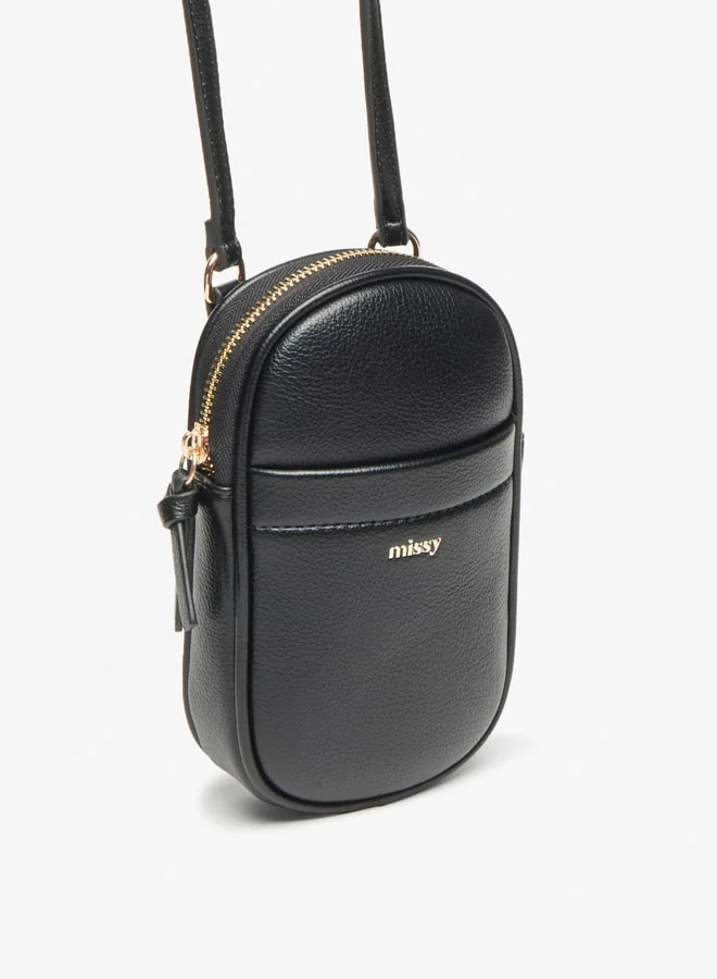 ميسي Missy Logo Detail Crossbody Bag with Zip Closure