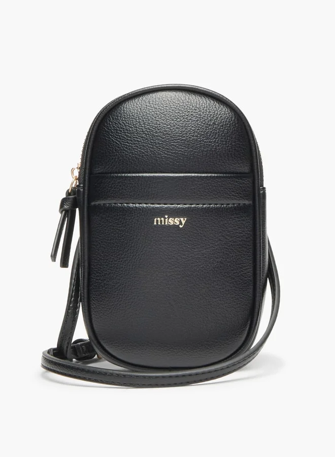ميسي Missy Logo Detail Crossbody Bag with Zip Closure
