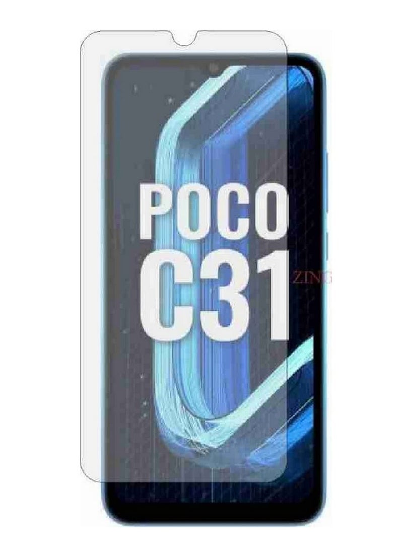 Super Tempered Glass Screen Protector Clear Designed For Xiaomi Poco C31 Full Screen Coverage And Bubble Free - Image 1