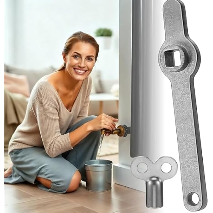 SET OF 6 BLEED KEYS FOR RADIATORS - INCLUDES 5 ZINC ALLOY BLEED KEYS AND 1 STAINLESS STEEL RADIATOR BLEED HANDLE - HEATING BLEED KEY FOR CENTRAL HEATING - Image 3