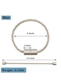 Oasisgalore 2 Pack Beige Curtain Tiebacks Curtains Holder Rope Tieback for Drapes Window Curtain Holdbacks  - Image 2