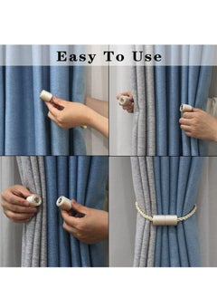 Oasisgalore 2 Pack Beige Curtain Tiebacks Curtains Holder Rope Tieback for Drapes Window Curtain Holdbacks  - Image 4