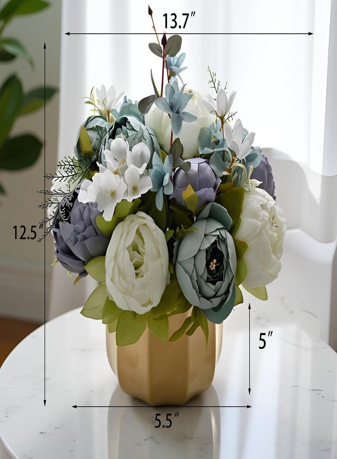 NAWEIDA Artificial Flowers in Vase,Faux Hydrangea Rose Flower Arrangements for Home Office Decoration, Dining Table Centerpiece - Image 5