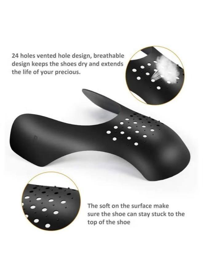 3 Pairs Shoe Crease Protector, Shoes Anti Wrinkle Shields, Toe Box No Creases Reduce, Insert Stopper Gaurds Preventer Feilds Against for Running Casual Shoes Black - Image 2
