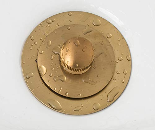 Artiwell Lift & Turn Tub Trim Set with Two-Hole Overflow Faceplate, All Brass Bathtub Conversion Kit Assembly with 2-Hole Overflow Face Plate and Universal Fine/Coarse Thread (Brushed Gold) - Image 5