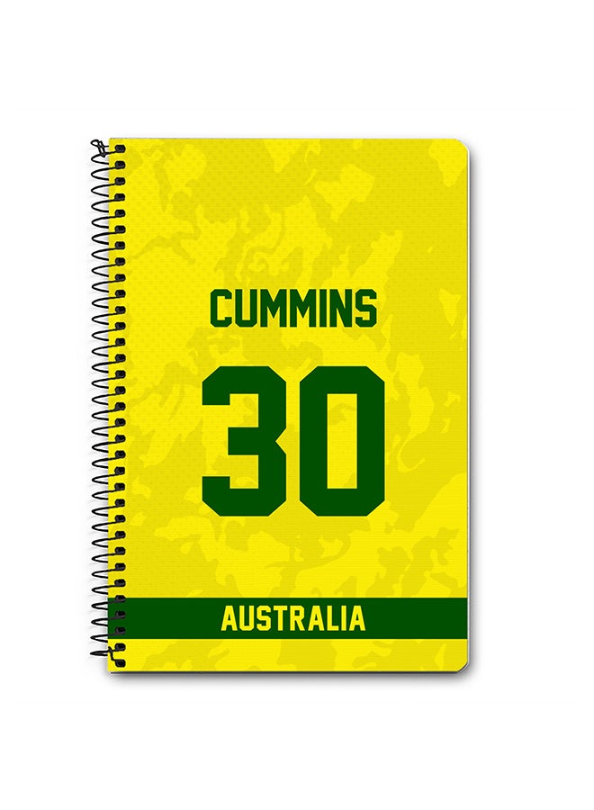 Stylizedd Designer A5 Spiral Notebook Memo Notepad Journal Player - Pat Cummins, Jersey Number -30 - Image 1