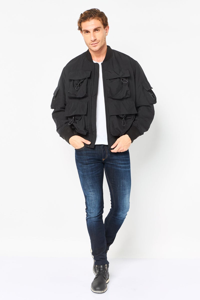 Selected Homme Men PlaIn Windbreaker Jacket, Black - Image 2