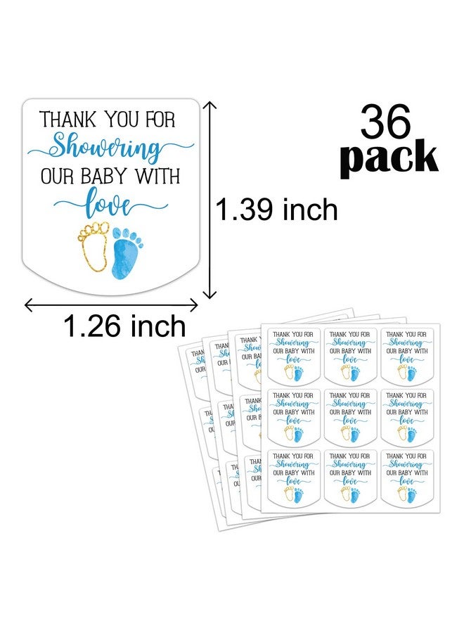 EKSPLODI Hand Sanitizer Labels Thank You for Showering Our Little One with Love Stickers, Baby Shower Favor Party Favors Boy., Blue,1.26inches x 1.39inches - Image 3