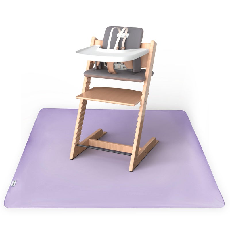 Tiny Twinkle Splat Mat for Under High Chair or Table | 51" x 51" Waterproof & Mess-Proof High Chair Mat for Baby, Machine Washable for Mealtime or Art(Wisteria) - Image 1