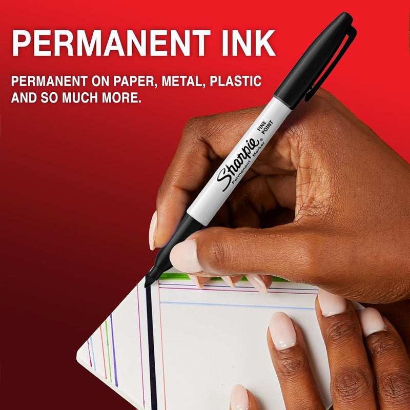 Sharpie Permanent Markers | Fine Point | Assorted Standard Colours | 4 Count - Image 2