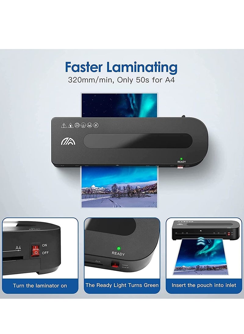 Gonice - Perforlld Laminator, A4 Laminator Machine, 5 in 1 Thermal Laminator for Home Office School Use, 9 inch Max Width, Quick Warm-Up, Paper Trimmer, Corner Rounder, Hole Puncher, 15 Laminating Pouches - Image 1
