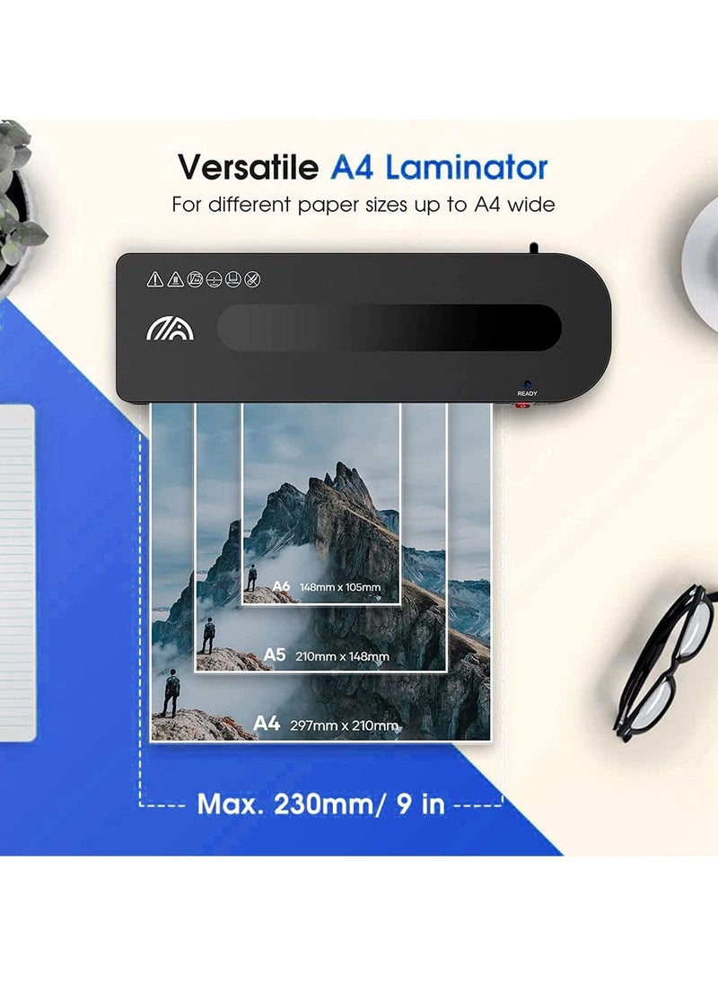 Gonice - Perforlld Laminator, A4 Laminator Machine, 5 in 1 Thermal Laminator for Home Office School Use, 9 inch Max Width, Quick Warm-Up, Paper Trimmer, Corner Rounder, Hole Puncher, 15 Laminating Pouches - Image 1