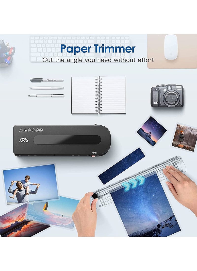 Gonice - Perforlld Laminator, A4 Laminator Machine, 5 in 1 Thermal Laminator for Home Office School Use, 9 inch Max Width, Quick Warm-Up, Paper Trimmer, Corner Rounder, Hole Puncher, 15 Laminating Pouches - Image 1