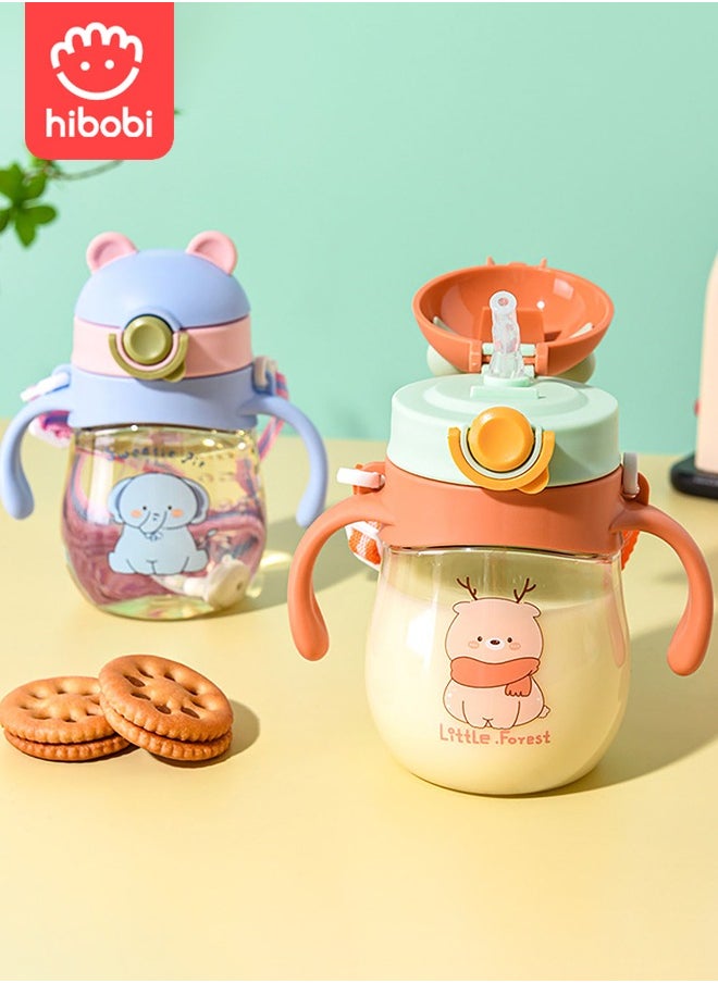 hibobi PPSU Baby Sippy Cup للأولاد والبنات أكواب القش للأطفال الصغار زجاجة مياه مضادة للانسكاب للمدرسة في الهواء الطلق أو في الأماكن المغلقة خالية من مادة BPA وسهلة الحمل  - Image 1