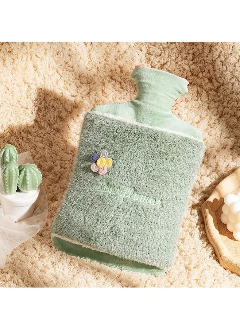 Sunflower - Hot Water Bag with Plush Cover 1.8L Large Capacity Rubber Hot Water Bottle Hand Feet Warmer - Image 1