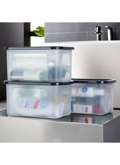 Kuber Industries Kuber Industries 12 Pcs Small Plastic Boxes for Storage With Lid - Pooja & Office Items, Baby Clothes & Diaper Organizing Transparent Boxes | Black  - Image 2