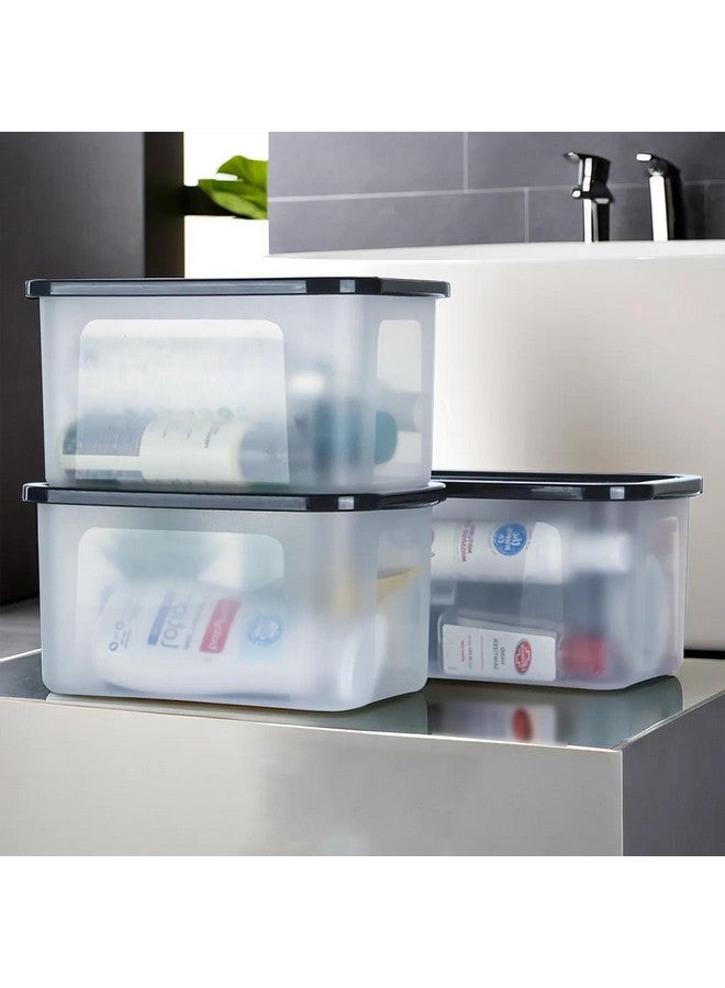 Kuber Industries 12 Pcs Small Plastic Boxes for Storage With Lid - Pooja & Office Items, Baby Clothes & Diaper Organizing Transparent Boxes | Black - Image 2